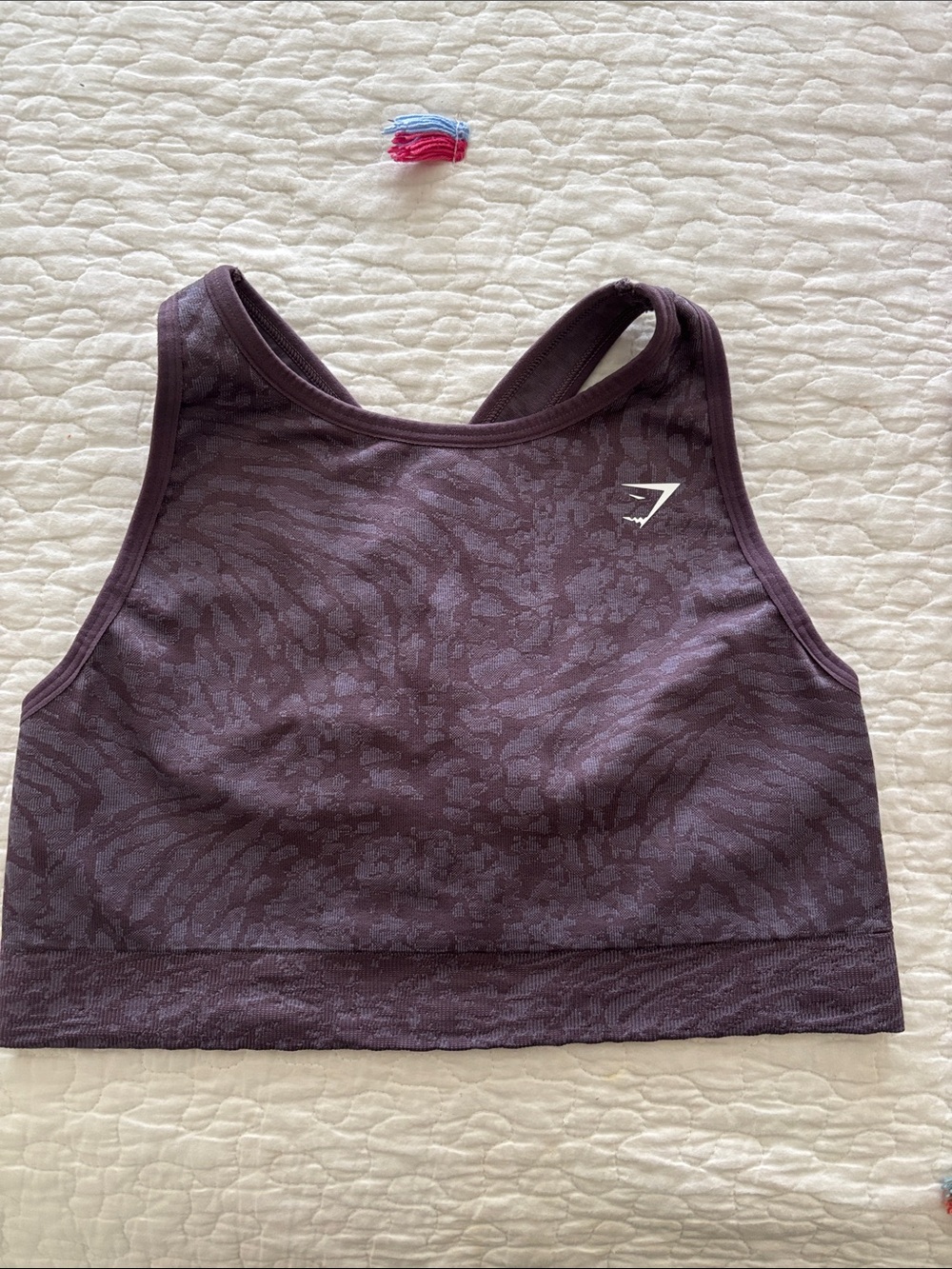 Gymshark High-Neck Seamless Sports Bra in Deep Plum